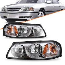 Fits 2000-2005 Chevy Impala Halo Projector Headlights Headlamps Left+RIght