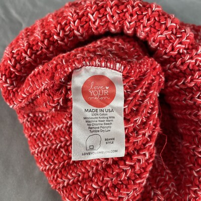 Love Your Melon x Lululemon Red / White Beanie Hat Lululemon Love Your Melon Beanie Red Stretch Outdoor Knit  main image 2