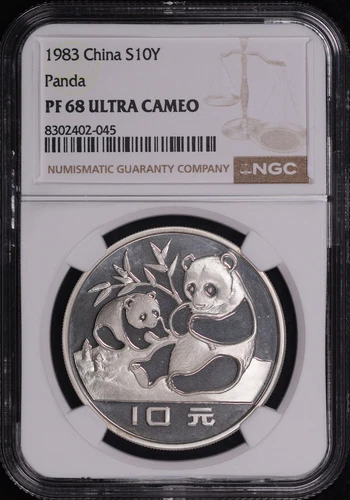 1983 China 10 Yuan Silver Panda NGC PF-68 Ultra Cameo - Low Mintage, Scarce!