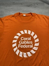 Vintage 80s Miami Coral Gables Federal  T-shirt XL Single Stitch Screen Stars