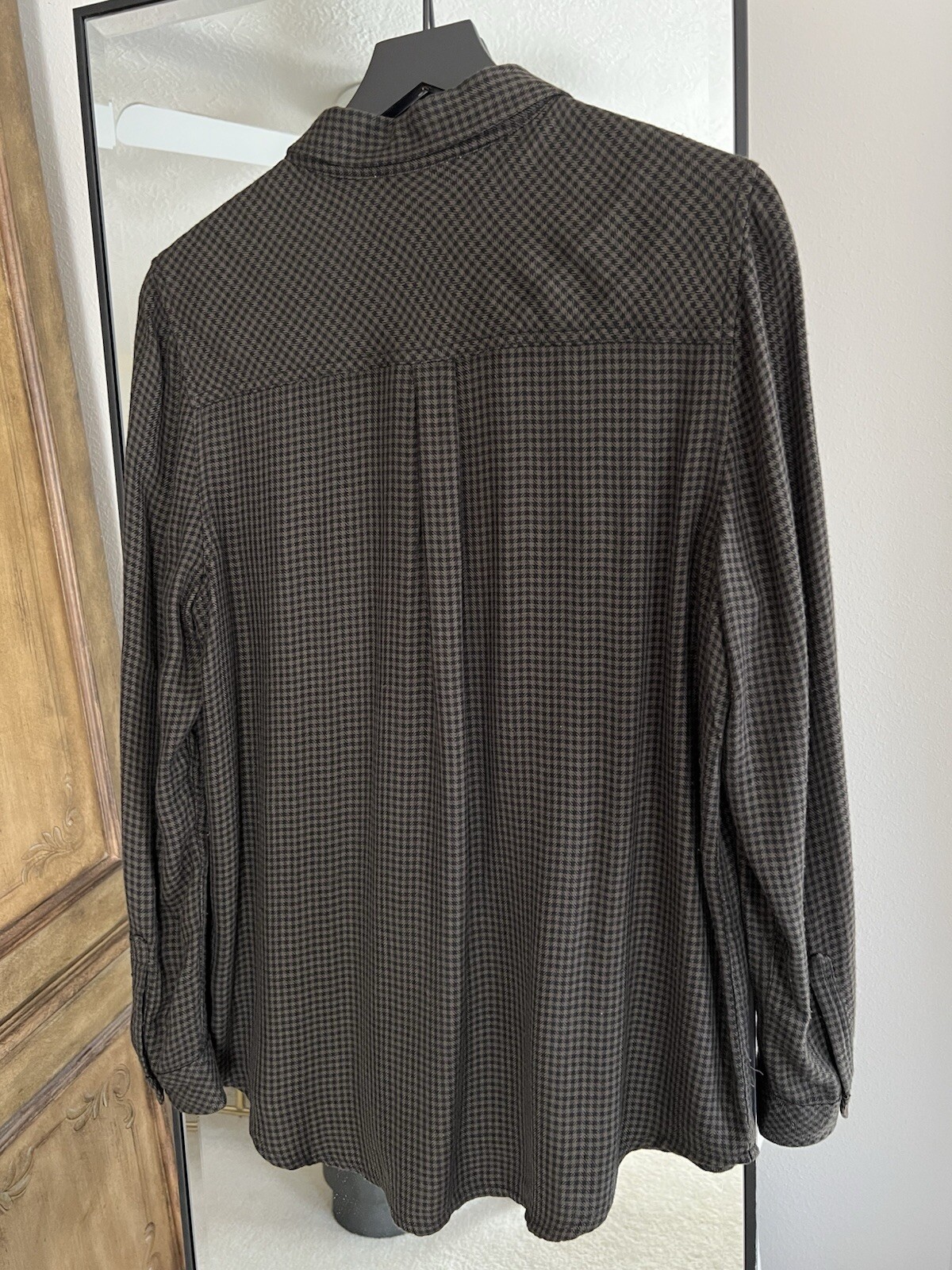 Gingham Brown Long Sleeve Collared Button Shirt - image 9