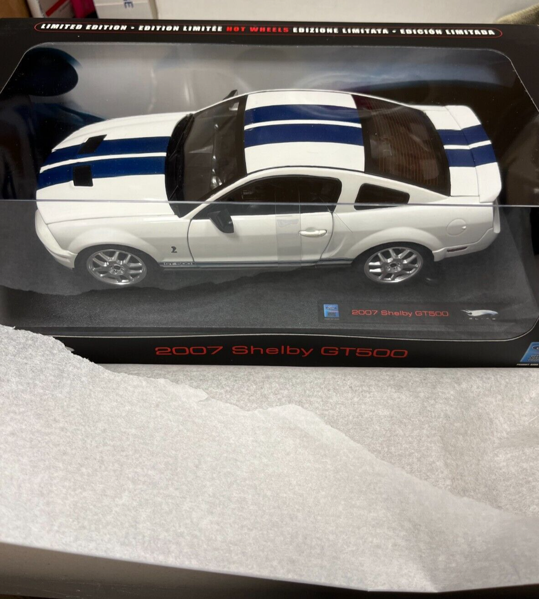 2007 FORD MUSTANG SHELBY GT500 WHITE BLUE STRIPES by HOT