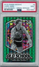 2019-20 PANINI MOSAIC LARRY BIRD #8 OLD SCHOOL GREEN MOSAIC PSA 9 MINT CELTICS