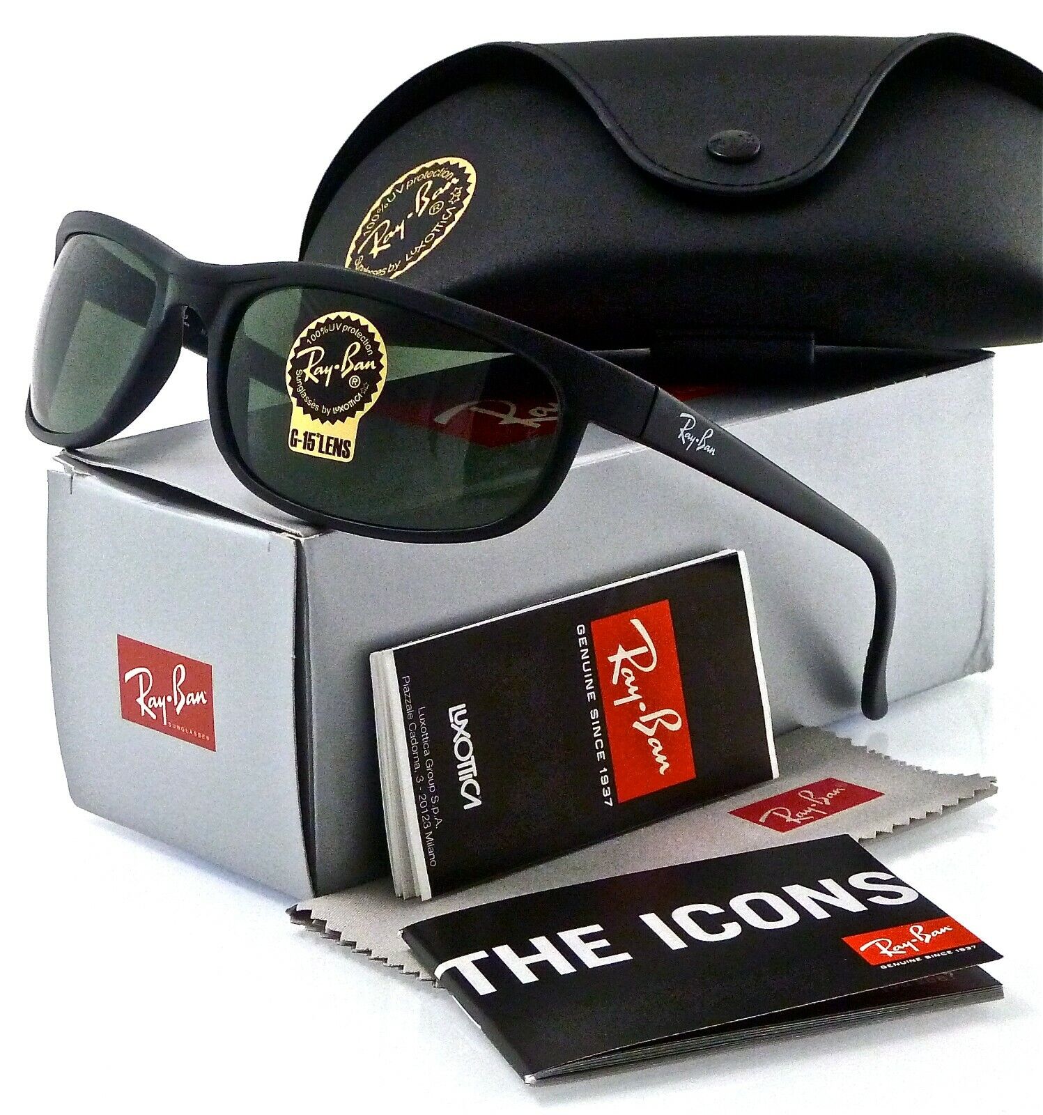 Ray-Ban Predator 2 Matte Black l Green Classic G-15 RB2027 W1847 62mm RB  2027 | eBay