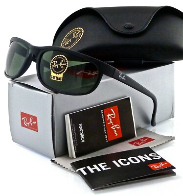 #ad Ray Ban Predator 2 Matte Black l Green Classic G 15 RB2027 W1847 62mm RB 2027 $119.79