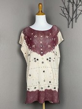 Free People New Romantics Gauzy Knit Pullover Tunic Embroidered S