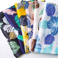 By Yard Satin Charmeuse Fabric Vintage Flower Dress Shirt Scarf Material