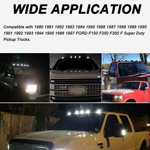 Amber/Smoke Roof Top Cab Marker Lights for Ford F-250 F-350 Pickup 1975-1995 - Picture 38 of 108