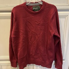 Eddie Bauerq 100 Cotton, Sweaters Size TL Red, chest 44 inches