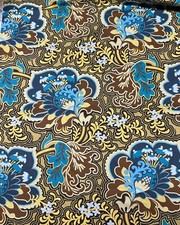 OOP 1 Yard Amy Butler Belle Gothic Rose Cotton Fabric brown blue Rowan Fabric