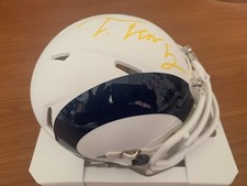 TERRELL LEWIS SIGNED LOS ANGELES LA RAMS FOOTBALL MINI HELMET JSA PROOF COA