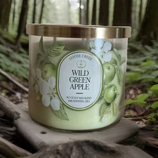 “Wild Green Apple” 14.5oz 3-wick Candle. Goose Creek!  Burn Time Up To 50 Hours