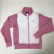 VTG 80s NIKE Women  s L Blue Tag Soft Track Jacket Running Full Zip pink Japan
