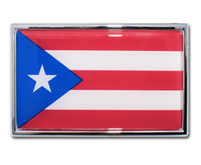 puerto rico flag chrome auto emblem decal usa made