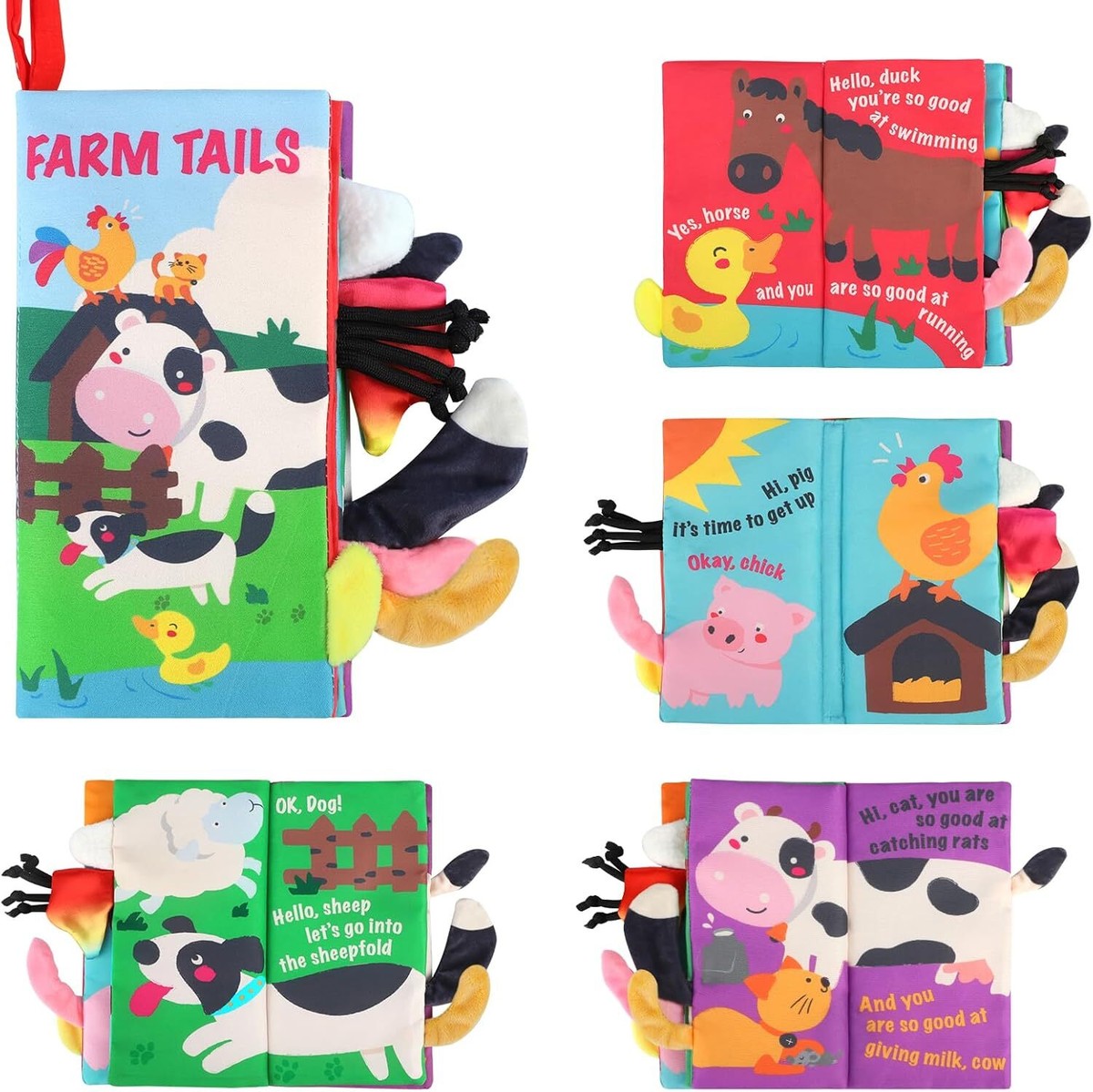 beiens Baby Books Toys, Soft Toys Baby Cloth Books, Touch and Feel