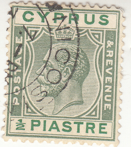CYPRUS 1925. King George V. 1/2 Piastre. Green. Used