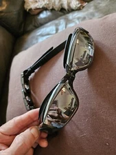 KONEX Adult Swim Goggles - Black Rubber Shiny Gold Mirror