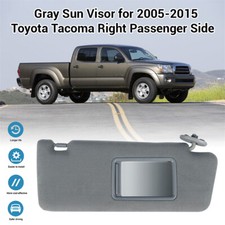 Pair Of Gray Sun Visors For 2005-2015 Toyota Tacoma - Driver & Passenger Side With Mirror