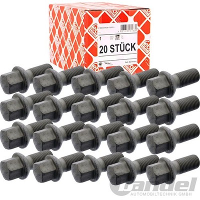 20x FEBI RADSCHRAUBE KUGELBUND STAHL-/ALUFELGEN passend für MB W169 W176 W245