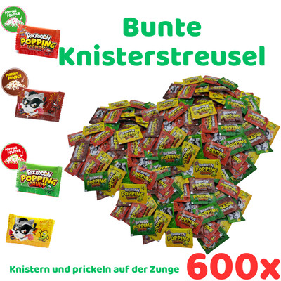 600 Stk Popping Candy Knisterstreusel Süßigkeiten Großpackung Kamelle Big Box