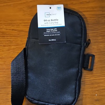 Mainstays 64 oz Bottle Carry Bag Black with Zipper and Pocket