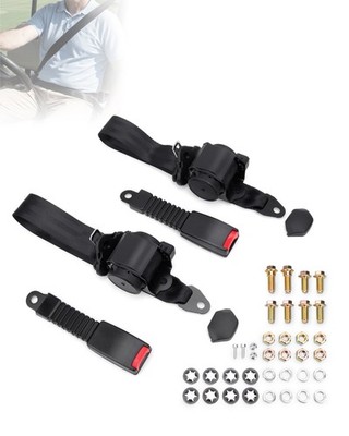 2 Sets Retractable 3 Point Adjustable Seat Belt For Club Car Forklifts Trucks