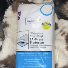 Mainstays King Waterproof Vinyl Mattress Protector White 78x80 Stain Resistant