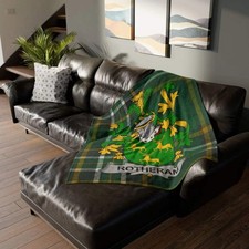 Rotheram Irish Family Crest Tartan Blanket