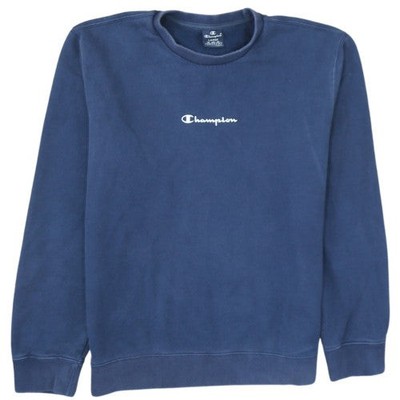 Champion Herren Pullover Sweatshirt blau Rundhals Gr. L