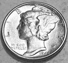 1945 D MERCURY DIME SUPERB GEM BU + No Reserve  *J2008