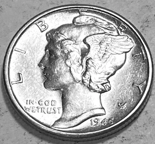 1945 D MERCURY DIME SUPERB GEM BU + No Reserve  *J2008