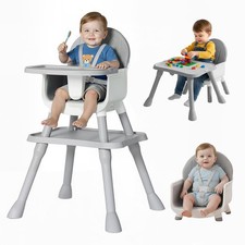 6-in-1 Convertible Baby Highchair Babies  Toddlers Booster Seat Toddler Chair