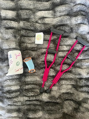 McKenna American Girl Doll Cast, Crutches, Brace, and Get Well Card