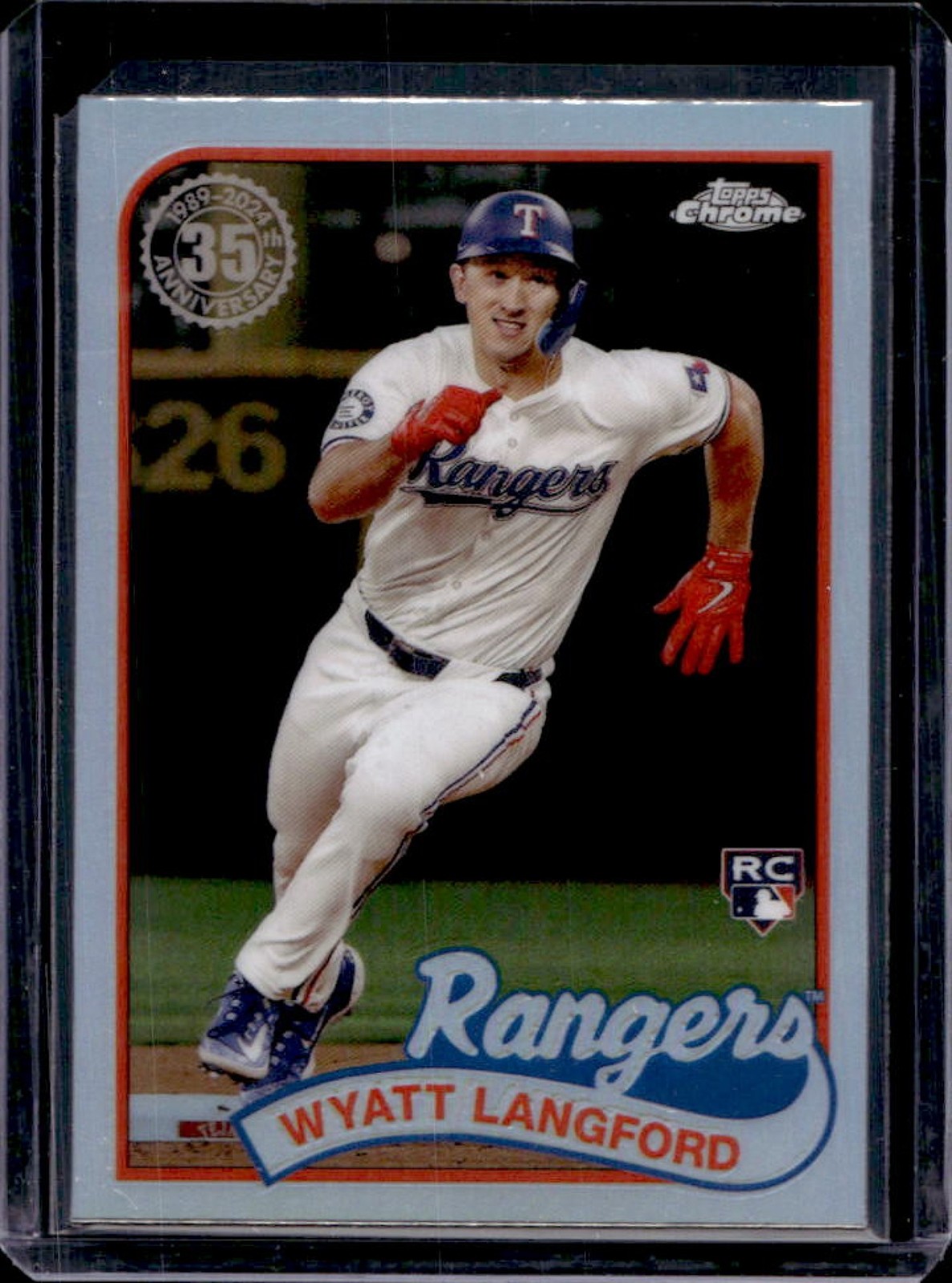 2024 Topps Chrome Update Wyatt Langford 1989 RC Rookie #89CU-2 Rangers