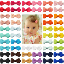 Baby Hair Clips 50 Pieces 25 Colors in Pairs Baby Girls Fully Lined Bows Hair Pi