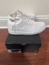 Nike Air Jordan 1 Low Triple White Men's 553558-136 New Sz 7.5
