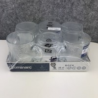 LUMINARC BOCK Clear Glass Stacking Mugs Cups 25CL Pack Of 6 - Brand New & Sealed