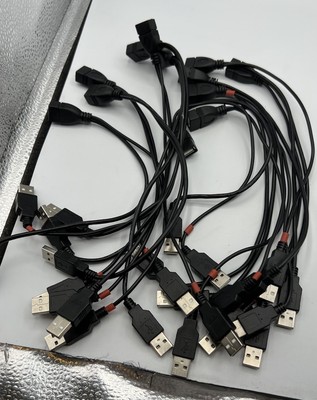 USB 2.0 Female to 2 Dual USB Male Power Adapter Y Splitter Cable LOT OF 10