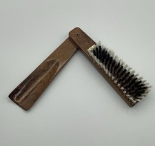 Vintage Travel Folding Wooden Clothes Brush Shoe Horn Made In West Germany