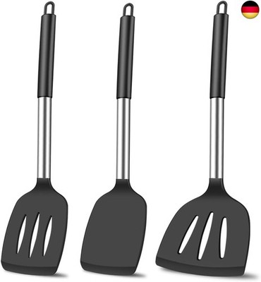 3 Pfannenwender Silikon Spatel Kochgeschirr Pfannenwender Kunststoff