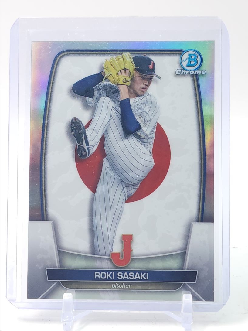 ROKI SASAKI 2023 BOWMAN CHROME WBC REFRACTOR JAPAN /499 Q1561