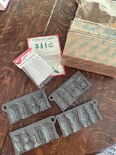 John Wright Holiday Clear Toy Candy Molds Cast Iron Set Of Two With Instructions