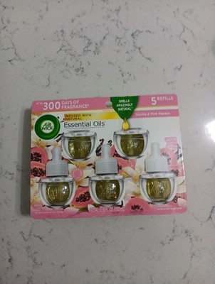 Air Wick Plug in Scented Oil Refill 5 Ct Vanilla and Pink Papaya Air Freshene