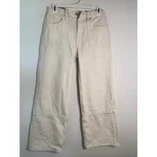 Old Navy Girls High Rise Baggy Wide Leg Jeans Ecru White Size 14 Built-In Tough