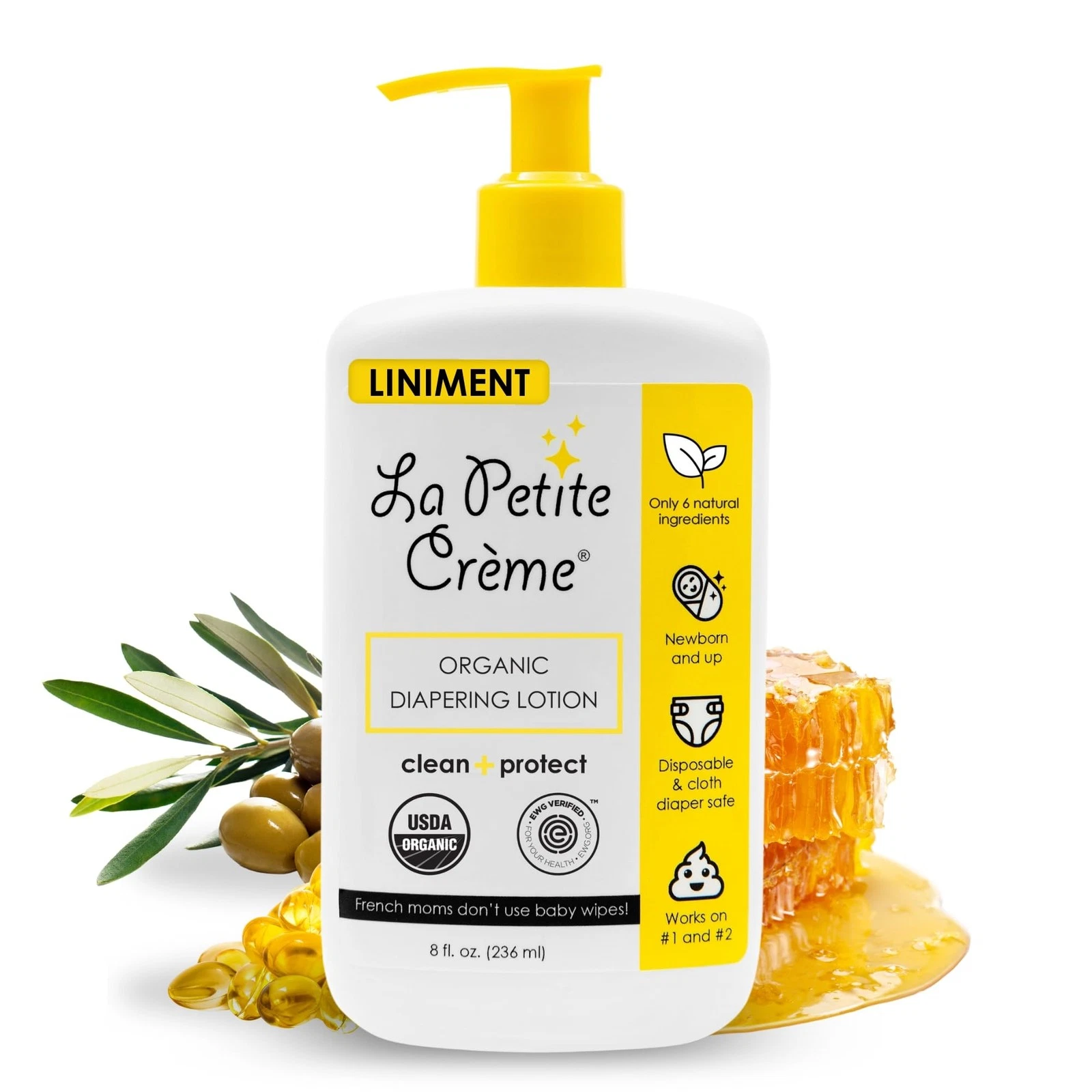 French Premium Liniment Baby Lotion - Diaper Cream Alternative to Wet Wipes -...