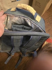 Picnic Time Backpack Blue Wine & Utensils Travel Hiking Camping Insulated Nwot