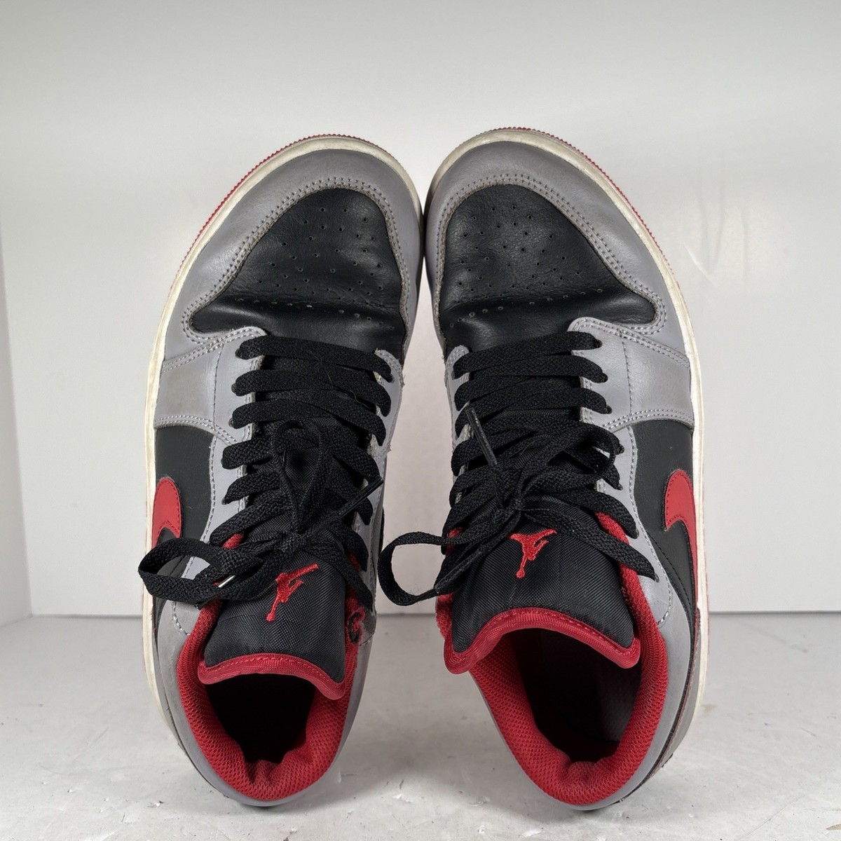 Size 8 Nike Air Jordan 1 Low Black Light Smoke Grey Gym Red 553558-060 Air Jordan 1 Low  main image 3