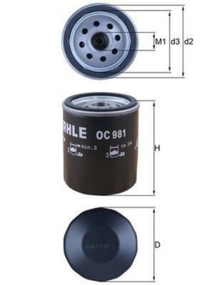 MAHLE Oil Filter For SAAB SKODA AUSTIN AC FORD ROVER NISSAN TOYOTA 90 II FL910