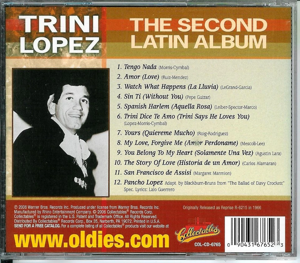 TRINI LOPEZ  " Second Latin Album "  CD   neuwertig ! - Bild 2 von 2