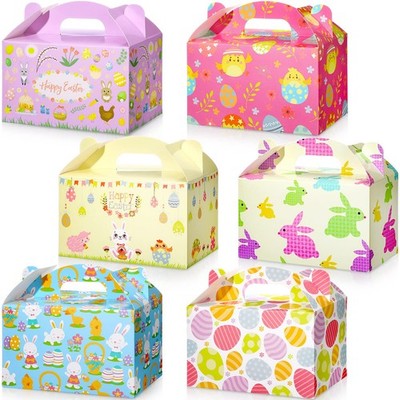 24 Pcs Easter Treat Boxes Easter Gift Party Favor Small Treat Boxes Basket wi...